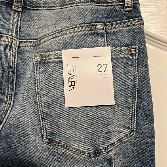 Blue Flare & Wide Leg Jeans with Denim Colorblock NWT - Picture 3 of 3